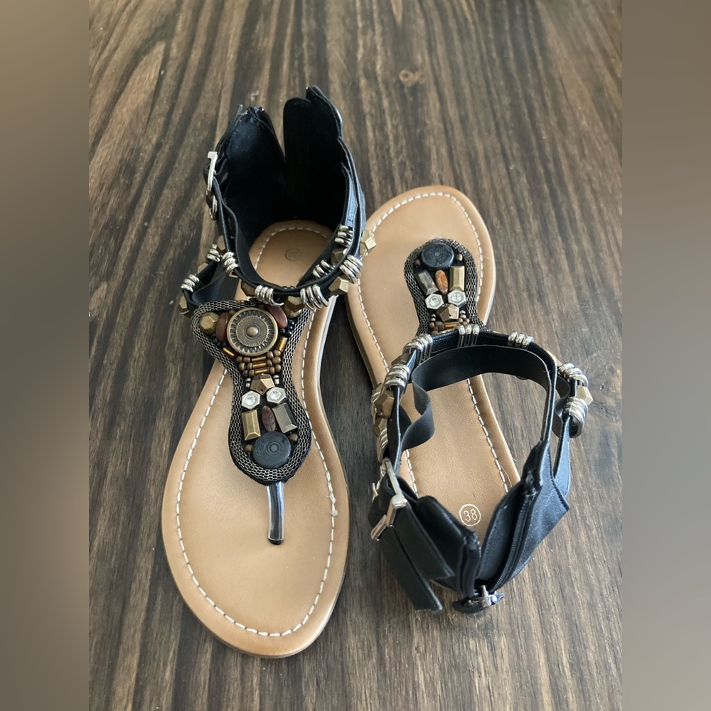 Women’s jewel and beaded sandals